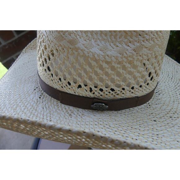 NEW Cavender's Western Hat Woven Raffia L Conforming Breathable Natural Stiff - Picture 2 of 10